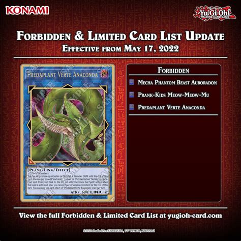 yugioh ban list 2022.